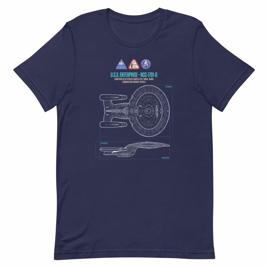 U.S.S. Enterprise D Schematic Supersoft T-Shirt
