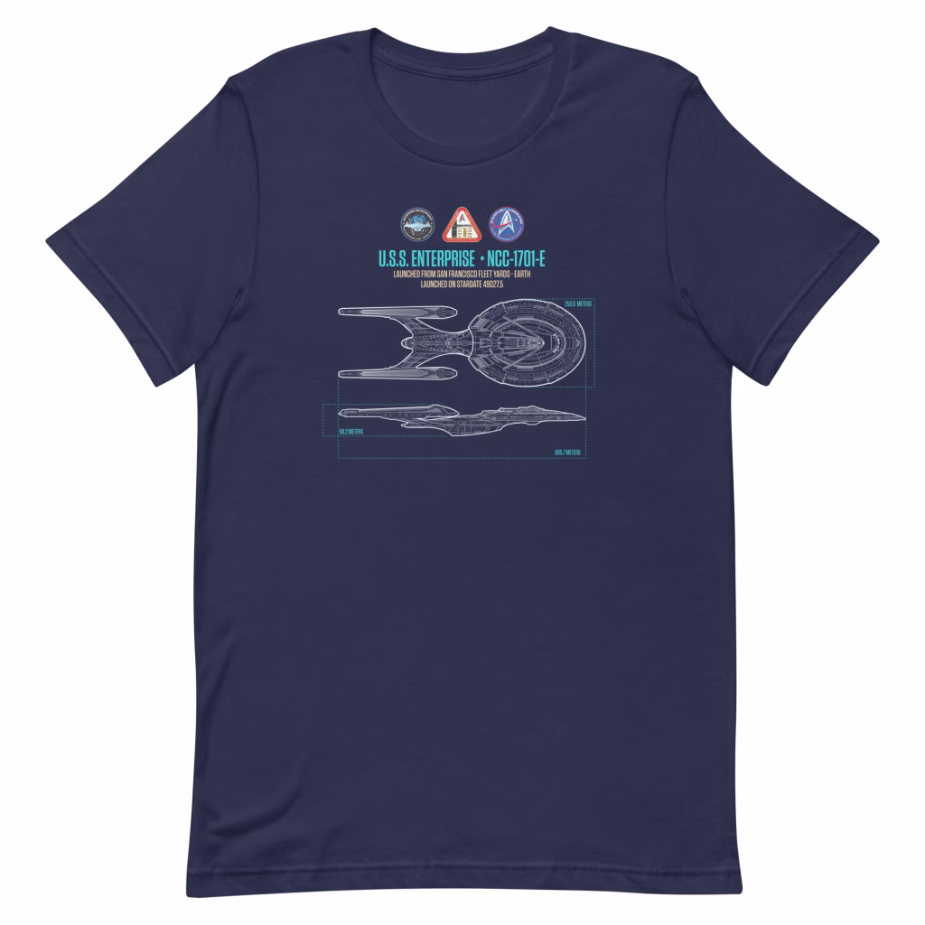 U.S.S. Enterprise E Schematic Supersoft T-Shirt